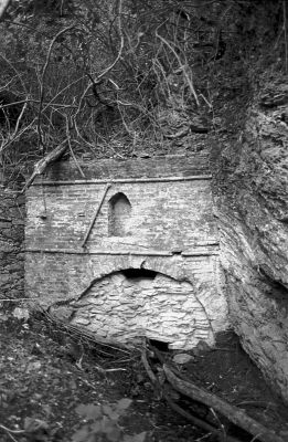 Meria 2
L'entrée d'une galerie de la mine de Meria dans le Cap Corse, qui fut la plus grande et une des rares mines rentables de Corse. On y exploita de l'antimoine. Derrière ce mur 5km de galeries.

Pentax LX - 28/2.8 - Trix 400
Mots-clés: Mine - Corse