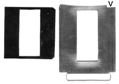Cache panoramique découpé dans écran dos 6x6 ARAX 
En passant une pellicule 120 deux fois dans un dos 6x6 ARAX mais avec un décalage de 31mm on obtient 24 vues panoramiques 24x55
