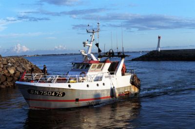 En rentrant dans le port
