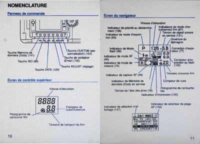 Dynax 7
Mode d'emploi pages 10-11

