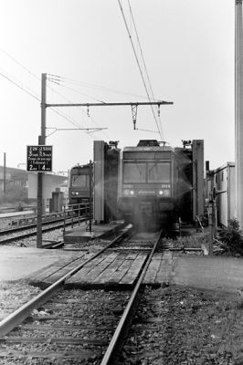 rame de RER au lavage
