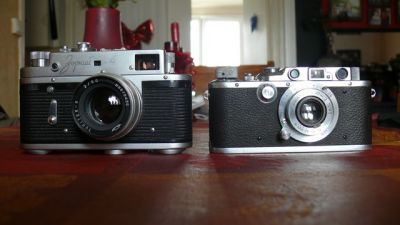 Leica III vs Zorki 4 - de face
