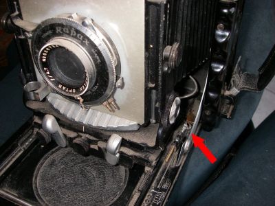 Beseler C-6 
Détail du couplage télémétrique avant restauration
