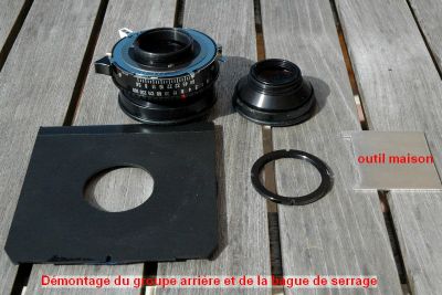 Démontage objectif avant pose sur planchette
