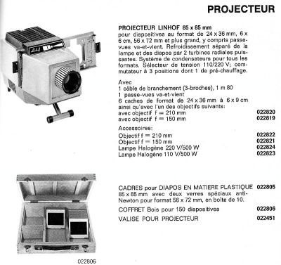Projecteur Linhof
