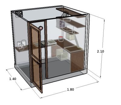 mon futur labo
cabine labo en bois et qui sera implanté en sous-sol au fond d'un garage
