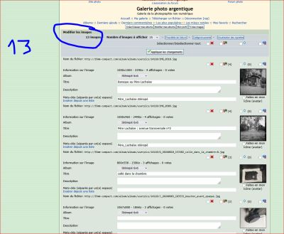 3
mais si on choisit "modifier les images" on n'en voit que 13, les miennes
